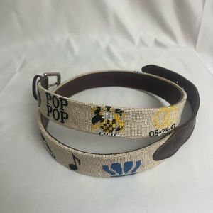 Hand stitched needle point Belt size 40 made in Haiti